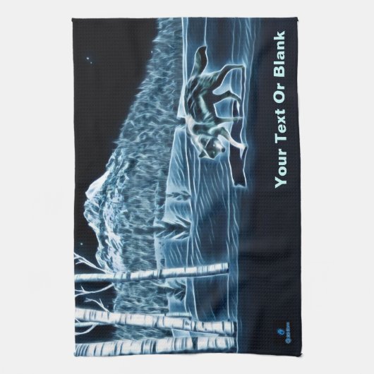 Ein Wolf im Schnee Geschirrtuch (Vertikal)