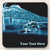 Ein Wolf im Schnee Getränkeuntersetzer (Vorderseite)