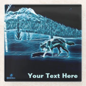 Ein Wolf im Schnee Glasuntersetzer (Vorderseite)