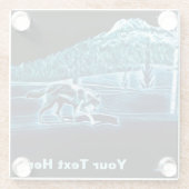 Ein Wolf im Schnee Glasuntersetzer (Rückseite)