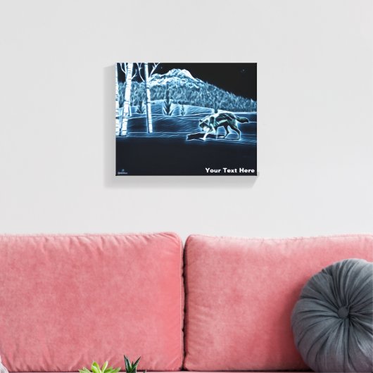 Ein Wolf im Schnee Leinwanddruck (Insitu (Wohnzimmer))