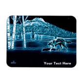 Ein Wolf im Schnee Magnet (Horizontal)