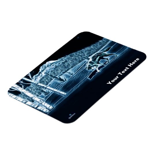 Ein Wolf im Schnee Magnet (Linke Seite)