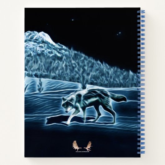 Ein Wolf im Schnee Notizblock (Rückseite)