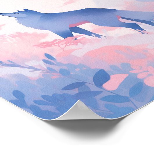 Ein Wolf im Schnee Poster (Ecke)