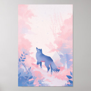 Ein Wolf im Schnee Poster