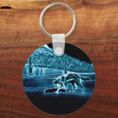 Ein Wolf im Schnee Schlüsselanhänger (Vorderseite)