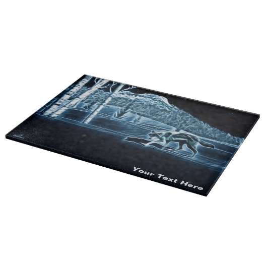 Ein Wolf im Schnee Schneidebrett (Ecke)