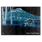 Ein Wolf im Schnee Schneidebrett (Vorderseite)