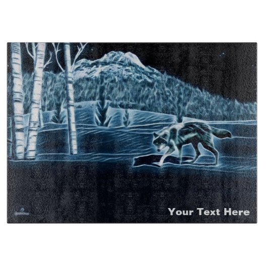 Ein Wolf im Schnee Schneidebrett (Vorderseite)
