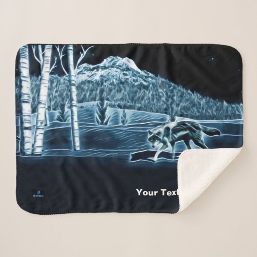 Ein Wolf im Schnee Sherpadecke (Vorderseite (Horizontal))