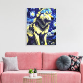 Ein Wolf in der frühen Nacht Leinwanddruck (Insitu (Wohnzimmer))