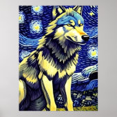 Ein Wolf in der frühen Nacht Poster (Vorne)