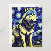 Ein Wolf in der frühen Nacht Postkarte (Vorne/Hinten)