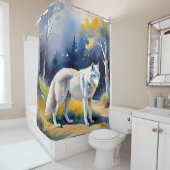 Ein Wolf in einem Aquarell Duschvorhang (Beispiel)