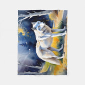 Ein Wolf in einem Aquarell Fleecedecke (Vorderseite)