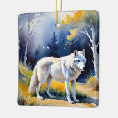 Ein Wolf in einem Aquarell Keramikornament (Links)