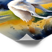 Ein Wolf in einem Aquarell Poster (Ecke)