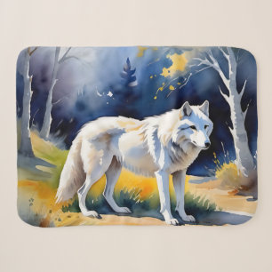 Ein Wolf in einem Aquarell Sherpadecke