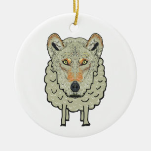 Ein Wolf in Schafsbekleidung Keramik Ornament