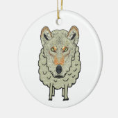 Ein Wolf in Schafsbekleidung Keramik Ornament (Links)