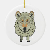 Ein Wolf in Schafsbekleidung Keramik Ornament (Hinten)