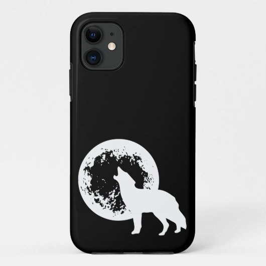 Ein Wolf-Mond Case-Mate iPhone Hülle (Rückseite)