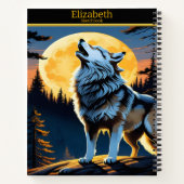 Ein Wolf serenades den Mond in einer ruhigen Nacht Notizblock (Rückseite)