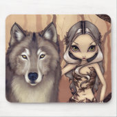 "Ein Wolfish Freund" Mousepad (Vorne)