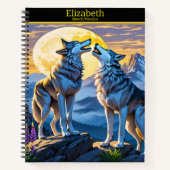 Ein Wolfslied unter dem glühenden Mondlicht in der Notizblock (Vorderseite)