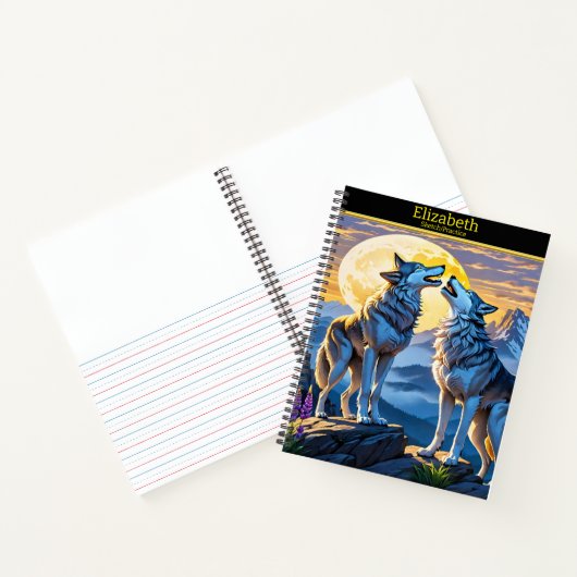 Ein Wolfslied unter dem glühenden Mondlicht in der Notizblock (Innenseite)