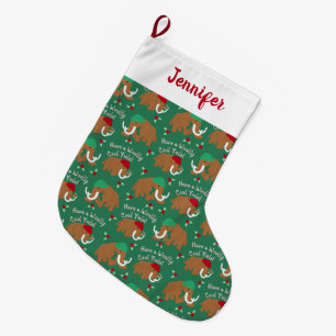 Ein Wooly-Cooles Weihnachten, Wooly Mammoh Gemuste Großer Weihnachtsstrumpf