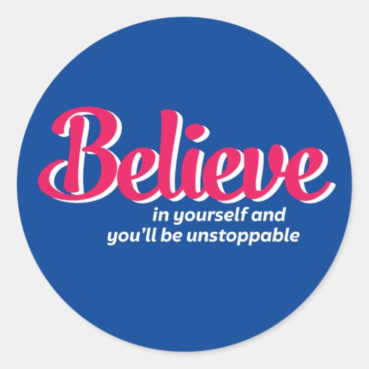 Ein Wort, das sagt glauben, inspirierende Zitat Runder Aufkleber (Vorderseite)