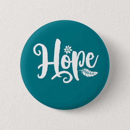 Ein Wort, das sagt, Hoffnung Curry Kalligraphie Button (Vorderseite)