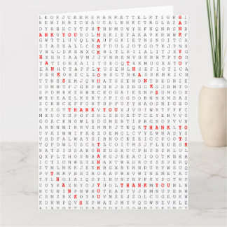 Ein Wort-Puzzle suchen Dankeschön Dankeskarte