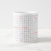Ein Wort-Puzzle suchen Dankeschön Jumbo-Tasse (Vorderseite)
