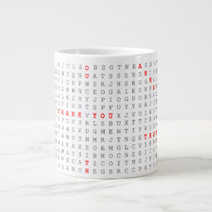 Ein Wort-Puzzle suchen Dankeschön Jumbo-Tasse
