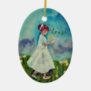 Ein Wort: Vertrauen Keramik Ornament