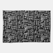 "Ein Wort" Wolke auf schwarz Geschirrtuch (Horizontal)