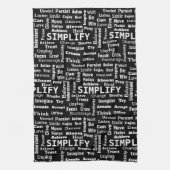 "Ein Wort" Wolke auf schwarz Geschirrtuch (Vertikal)