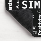 "Ein Wort" Wolke auf schwarz Mousepad (Ecke)