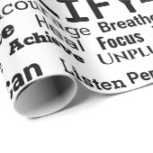 Ein Wort zum Leben durch Geschenkpapier (Rolleneckpunkt)