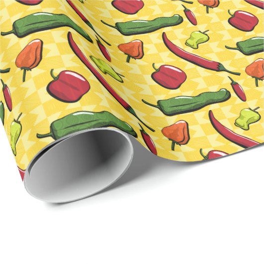 Ein Wrackpapier für die Paprikaschoten des Chilis Geschenkpapier (Rolleneckpunkt)
