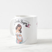 Ein Wunder beginnt Schwangerschaft Kaffeetasse (Vorderseite Links)