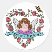Ein Wunder erwarten Runder Aufkleber (Vorderseite)