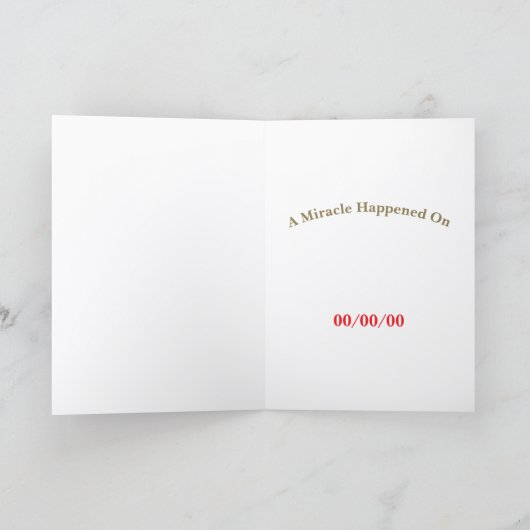 Ein Wunder geschah am CUSTOM DATE OM auf Münzen Karte (Innenseite)
