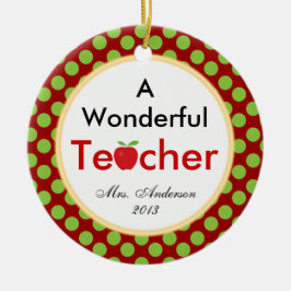 Ein wunderbarer Lehrer mit Apple Weihnachten Keramikornament