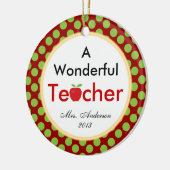 Ein wunderbarer Lehrer mit Apple Weihnachten Keramikornament (Links)