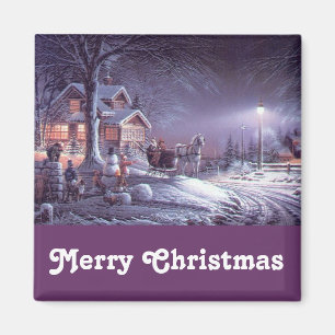 Ein wunderbarer Vintager froher Weihnachtsmagnet. Magnet