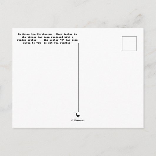 Ein wunderbares Rätsel einer Rick Roll Postkarte (Rückseite)